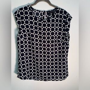 The Limited Black and White Circle Pattern Blouse